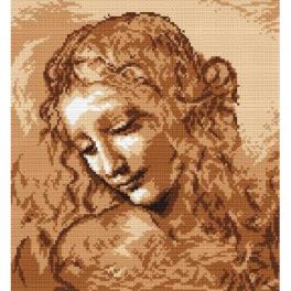 S 4255 Wzór do haftu na smartfona - Głowa kobiety - L. da Vinci