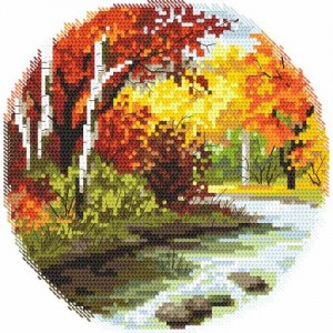 Cross stitch pattern for a phone - Four seasons - autumn