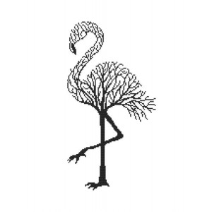 Cross stitch pattern for a phone - Black flamingo
