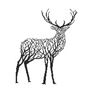 Cross stitch pattern for a phone - Black deer