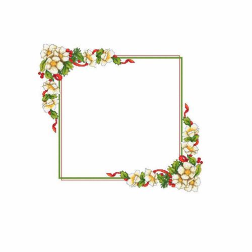 S 10196 Wzór do haftu na smartfona - Świąteczny obrus z kwiatkami