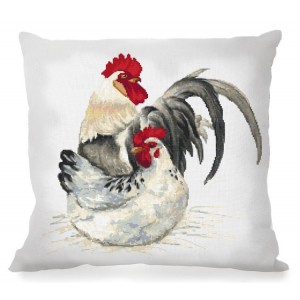 S 10425 Cross stitch pattern for smartphone - Cushion with cock and chanterelle