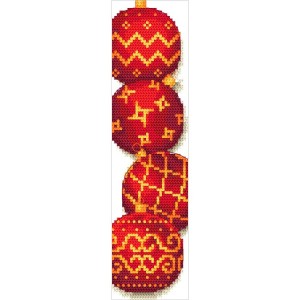 ZU 10688 Cross stitch kit - Bookmark with Christmas balls