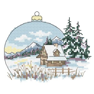 Cross stitch pattern for smartphone - View with a Christmas ball