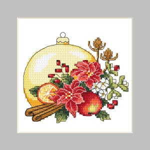 GU 10344 Cross stitch pattern on paper - Postcard - Christmas ball with a Christmas composition