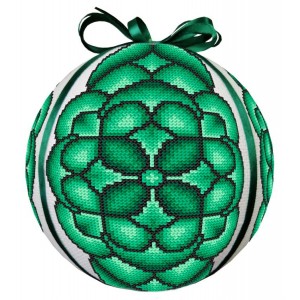 GU 10686 Cross stitch pattern on paper - Green Christmas ball