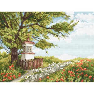 Cross stitch pattern for a phone - Roadside shrine
