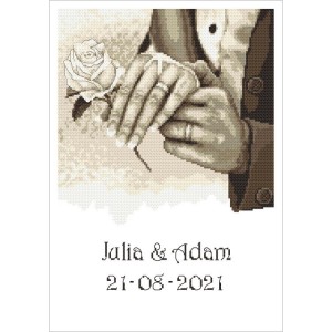 Cross stitch pattern for a phone - Wedding memory - Hands