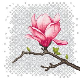 S 10671 Wzór do haftu na smartfona - Czarująca magnolia