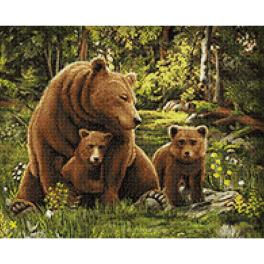 ZTDE 7130 Zestaw do diamond painting - Rodzina niedźwiedzi