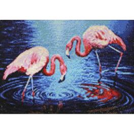 ZTDE 3442 Zestaw do diamond painting - Flamingi na jeziorze