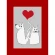 Wzór do haftu na smartfona - Kartka walentynkowa - Kot i pies