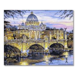 PC4050187 Malowanie po numerach - Watykan, Most św. Anioła, Bazylika św. Piotra
