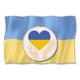 S 10356 Wzór do haftu na smartfona - Serce dla Ukrainy