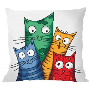Cross stitch pattern for smartphone - Cushion - Crazy cats