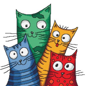 K 10704 Tapestry canvas - Crazy cats