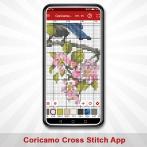 S 8354 Wzór do haftu na smartfona - Obrus w wiosennych kwiatach