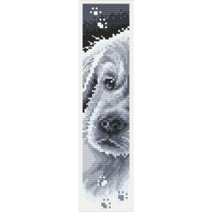 Cross stitch pattern for smartphone - Bookmark with a puppy
