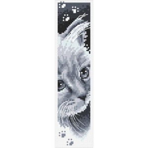 W 10363 Cross stitch pattern PDF - Bookmark with a kitten