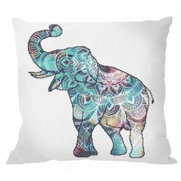 GU 10712-01 Wzór do haftu drukowany - Poduszka - Indyjski słoń szczęścia