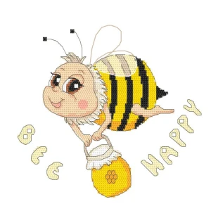 Wzór do haftu na smartfona - Bee happy