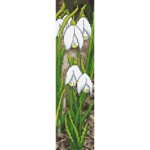 GU 10710 Printed cross stitch pattern - Bookmark - Snowdrops