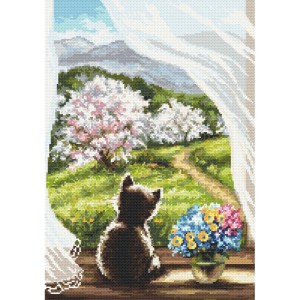 S 10494 Cross stitch pattern for a phone - Dreamy kitten