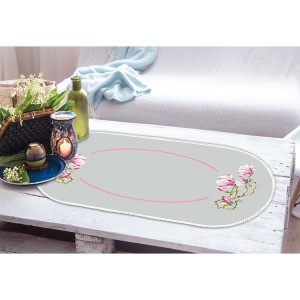 GU 10497 Cross stitch pattern on paper - Oval table runner with magnolias