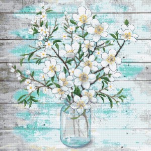 Cross stitch pattern for smartphone - Jasmine bouquet
