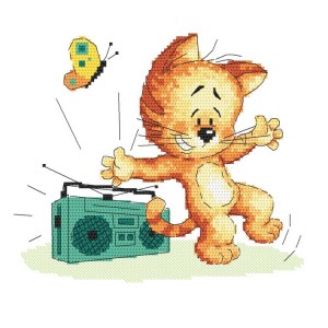 GC 10502 Cross stitch pattern on paper - Dancing kitten