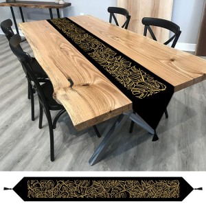 Cross stitch pattern for smartphone - Table runner sash with monstera - black
