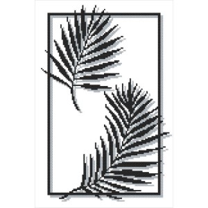 GC 10372 Printed cross stitch pattern - Chamedora leaves