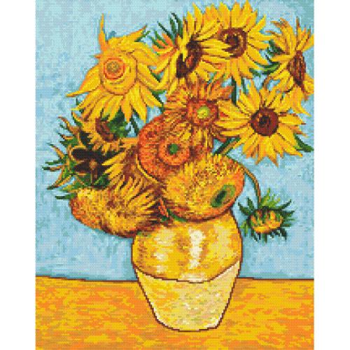 K 10715 Kanwa z nadrukiem - Słoneczniki wg Van Gogha