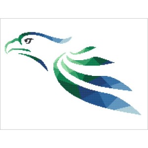 GC 10721 Cross stitch pattern on paper - Eagle painted with wind