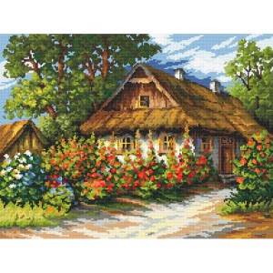 Cross stitch pattern for a phone - Hut with mallows
