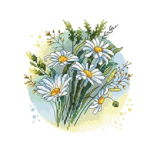 Cross stitch pattern for smartphone - Delicate daisies