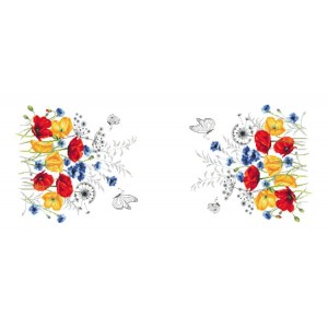 Cross stitch pattern for smartphone - Table runner with a poppy meadow