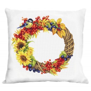GU 10514-01 Cross stitch pattern on paper - Cushion with an autumn wreath