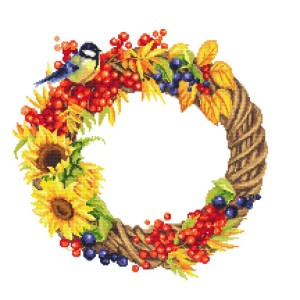 GC 10514 Printed cross stitch pattern - Autumn wreath