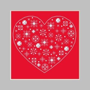 Cross stitch pattern for smartphone - Postcard - Heart