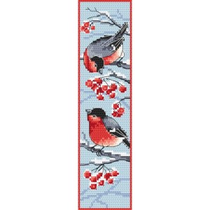 GU 10388 Cross stitch pattern on paper - Bookmark with bullfinches