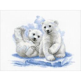 RIO 2043 Zestaw do haftu z włóczką - Niedźwiadki na lodzie