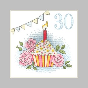 Cross stitch pattern for smartphone - Birthday card - Muffin