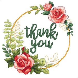 Cross stitch pattern for a phone - Thank you