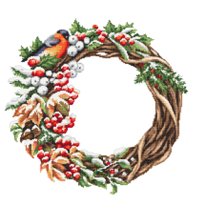 GC 10519 Printed cross stitch pattern - Winter wreath