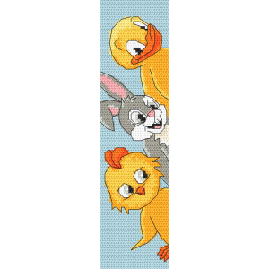 Cross stitch pattern for smartphone - Bookmark with animals