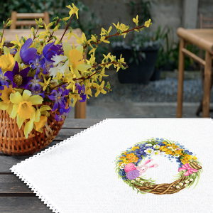 S 10523 Cross stitch pattern for a phone - Tablecloth with an Easter wreath