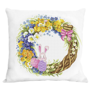 GU 10522-01 Cross stitch pattern on paper - Cushion with an Easter wreath