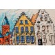 AH-137 Cross stitch kit - Colorful town I
