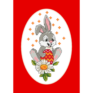 Cross stitch pattern for smartphone - Card with a bunny